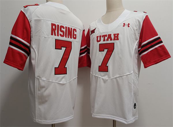 Men Utah Utes #7 Rising White 2025 NCAA Jersey->ncaa teams->NCAA Jersey